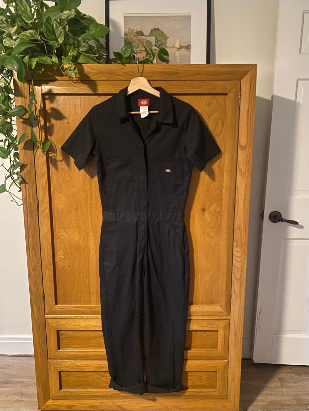 Dickies Black Short-Sleeve Utility Jumpsuit